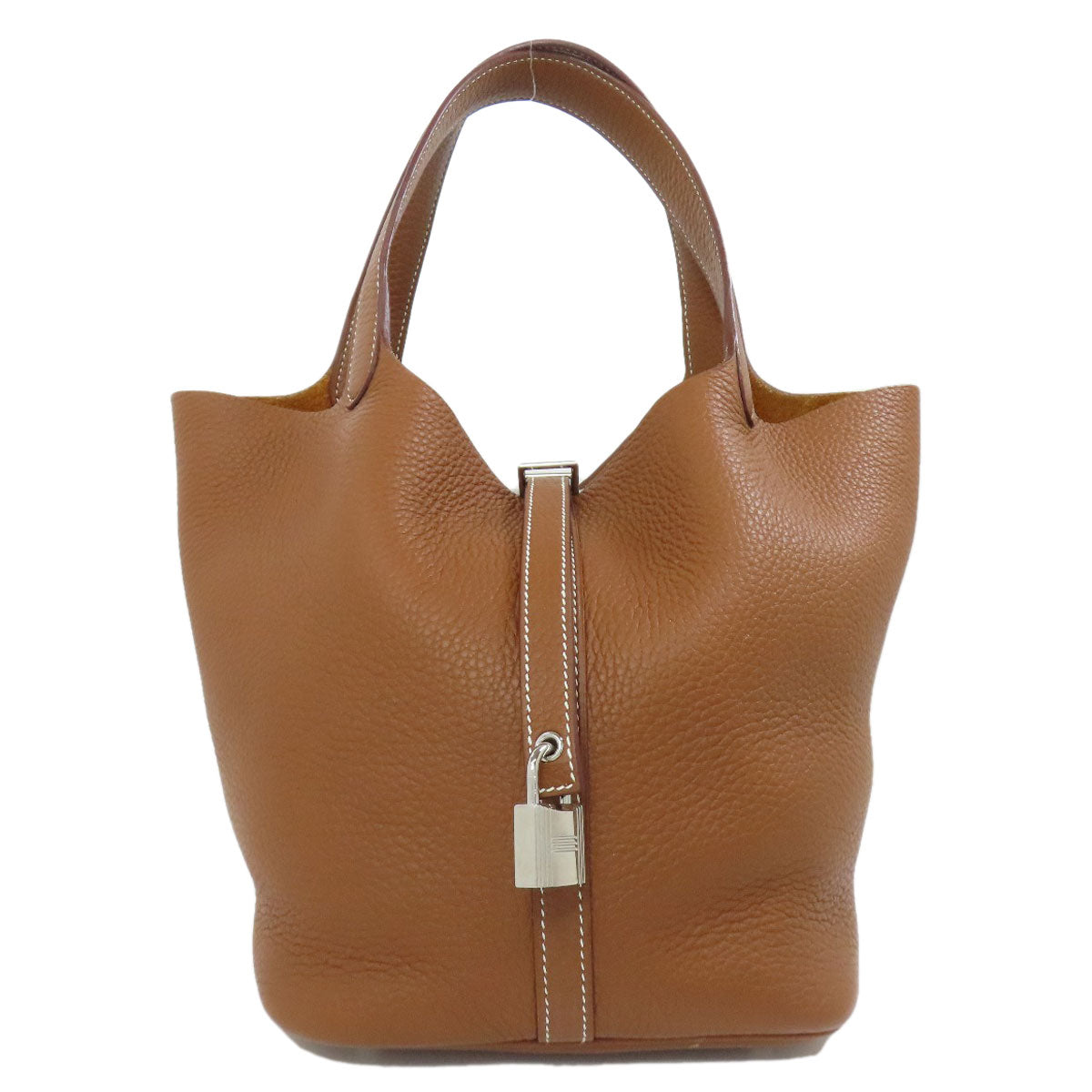 HERMES Picotin Lock MM Gold SilverHardware Handbag Taurillon Clemence Ladies [Used]