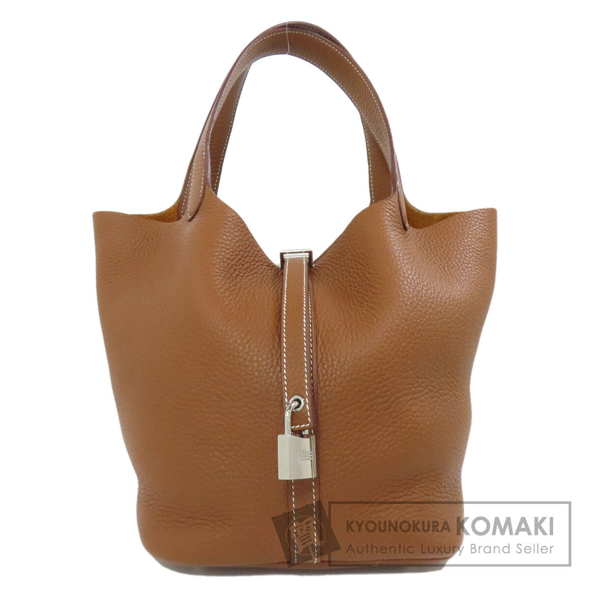 HERMES Picotin Lock MM Gold SilverHardware Handbag Taurillon Clemence Ladies [Used]