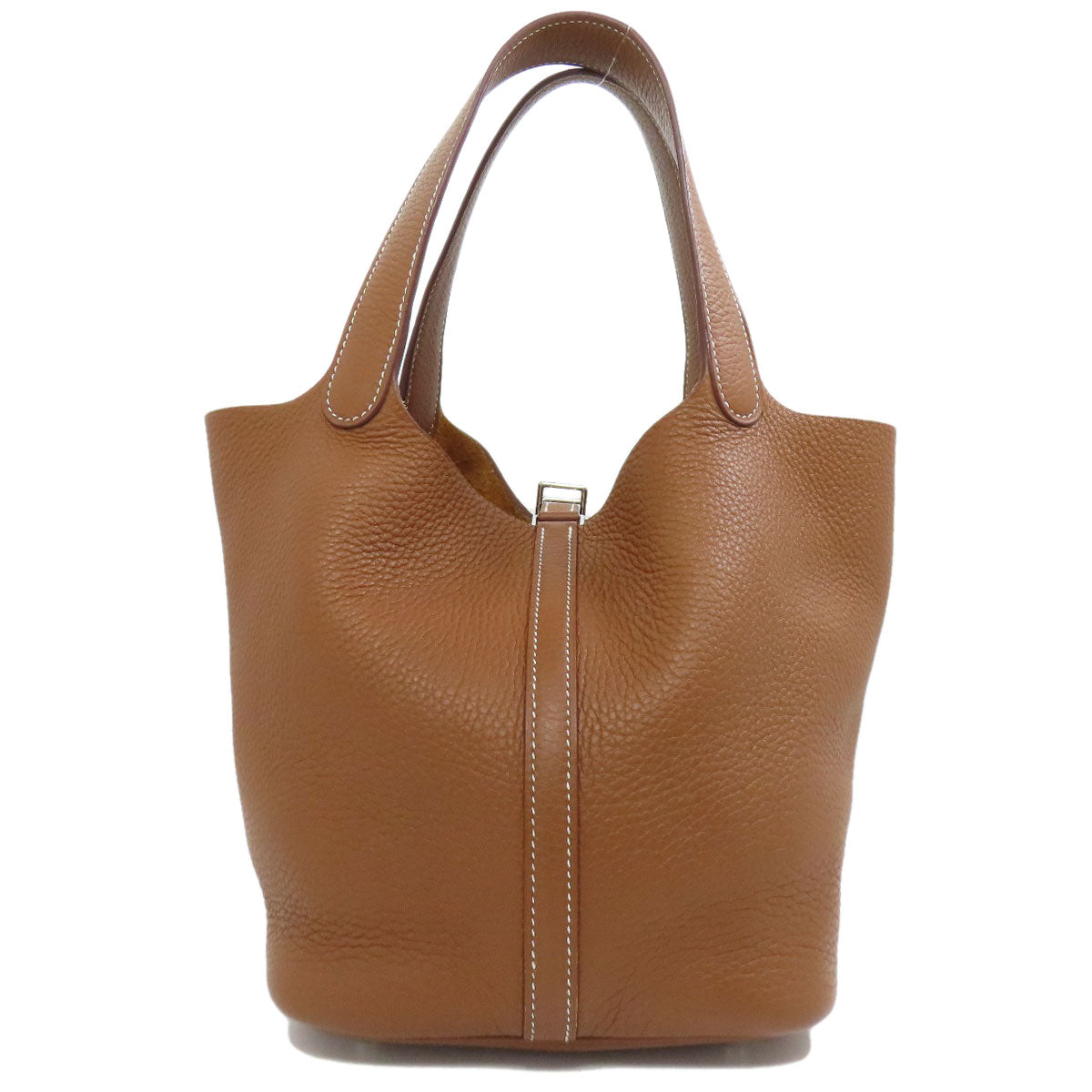 HERMES Picotin Lock MM Gold SilverHardware Handbag Taurillon Clemence Ladies [Used]