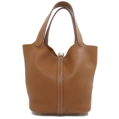 HERMES Picotin Lock MM Gold SilverHardware Handbag Taurillon Clemence Ladies [Used]