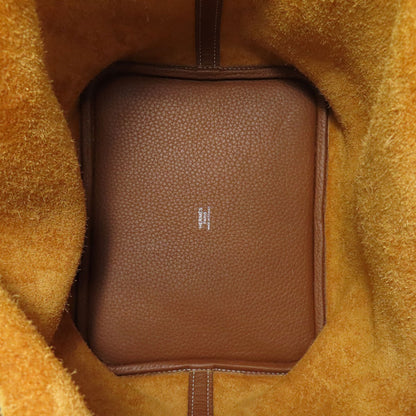 HERMES Picotin Lock MM Gold SilverHardware Handbag Taurillon Clemence Ladies [Used]