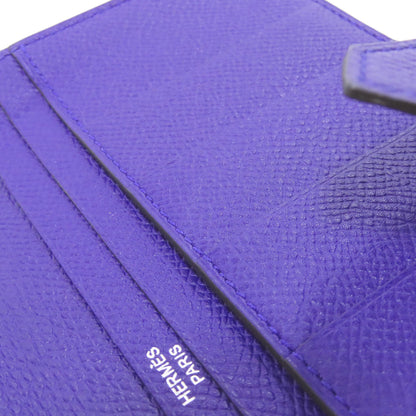 HERMES Bearn Soufflet Blue Electric SilverHardware Long wallet (with coin pocket) Epsom Ladies [Used]