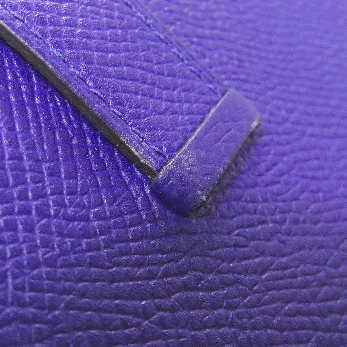 HERMES Bearn Soufflet Blue Electric SilverHardware Long wallet (with coin pocket) Epsom Ladies [Used]