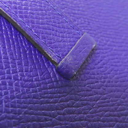 HERMES Bearn Soufflet Blue Electric SilverHardware Long wallet (with coin pocket) Epsom Ladies [Used]