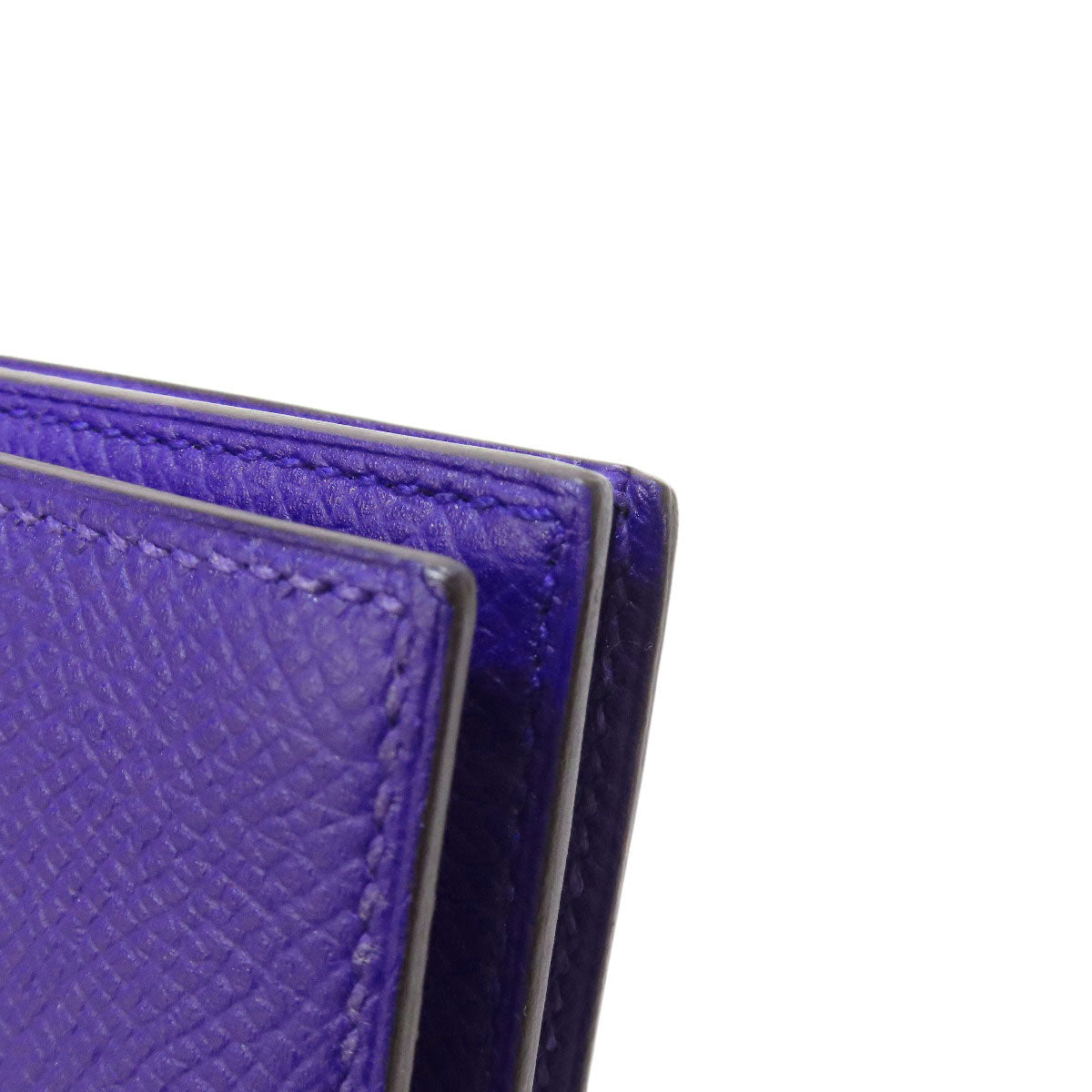 HERMES Bearn Soufflet Blue Electric SilverHardware Long wallet (with coin pocket) Epsom Ladies [Used]