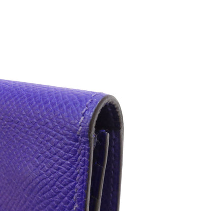 HERMES Bearn Soufflet Blue Electric SilverHardware Long wallet (with coin pocket) Epsom Ladies [Used]