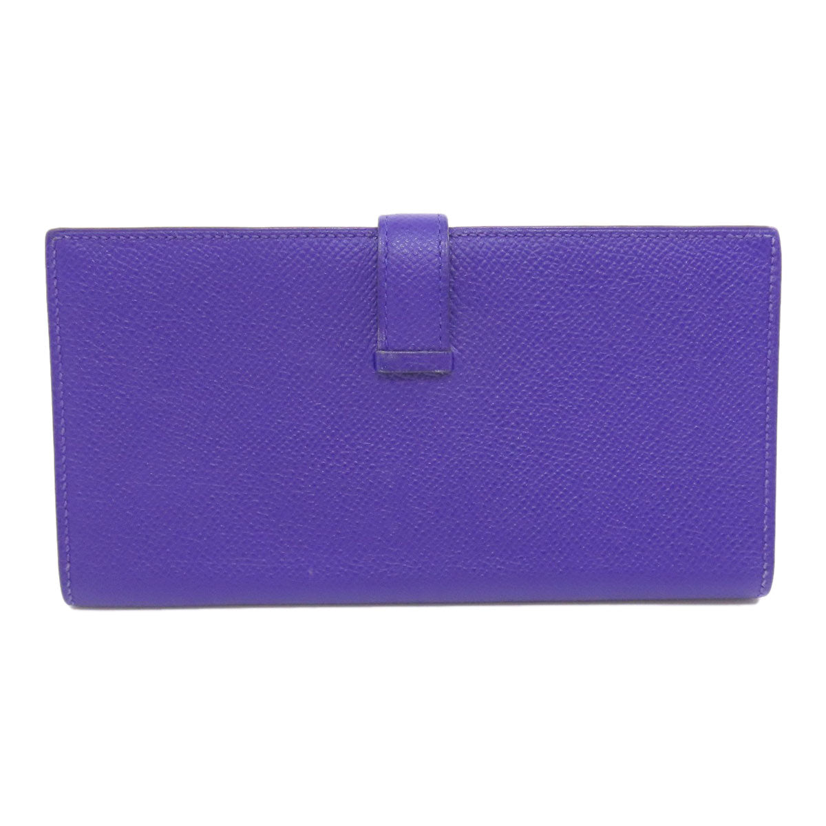 HERMES Bearn Soufflet Blue Electric SilverHardware Long wallet (with coin pocket) Epsom Ladies [Used]