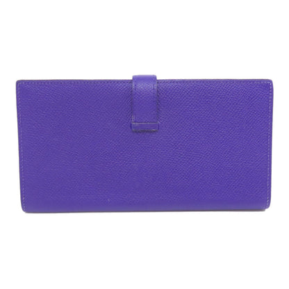HERMES Bearn Soufflet Blue Electric SilverHardware Long wallet (with coin pocket) Epsom Ladies [Used]