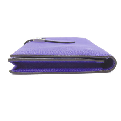 HERMES Bearn Soufflet Blue Electric SilverHardware Long wallet (with coin pocket) Epsom Ladies [Used]