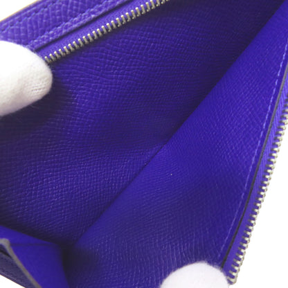 HERMES Bearn Soufflet Blue Electric SilverHardware Long wallet (with coin pocket) Epsom Ladies [Used]