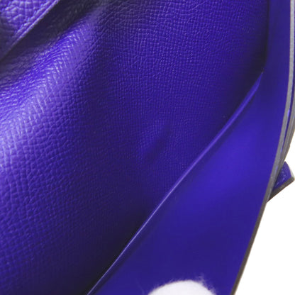 HERMES Bearn Soufflet Blue Electric SilverHardware Long wallet (with coin pocket) Epsom Ladies [Used]