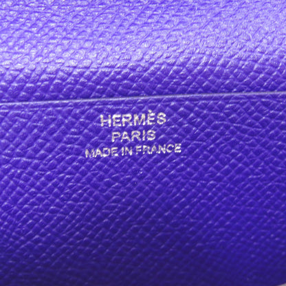 HERMES Bearn Soufflet Blue Electric SilverHardware Long wallet (with coin pocket) Epsom Ladies [Used]
