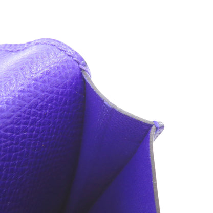 HERMES Bearn Soufflet Blue Electric SilverHardware Long wallet (with coin pocket) Epsom Ladies [Used]