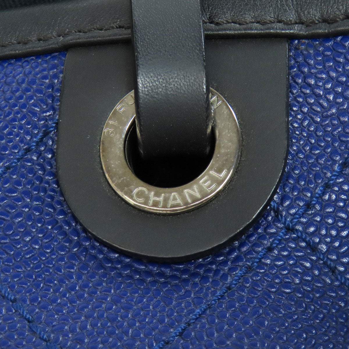 CHANEL   Wild Stitch SilverHardware Tote Bag  Grained Calfskin Skin Ladies [Used]