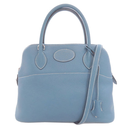 HERMES Bolide31 Blue Jean SilverHardware Handbag Taurillon Clemence Ladies [Used]