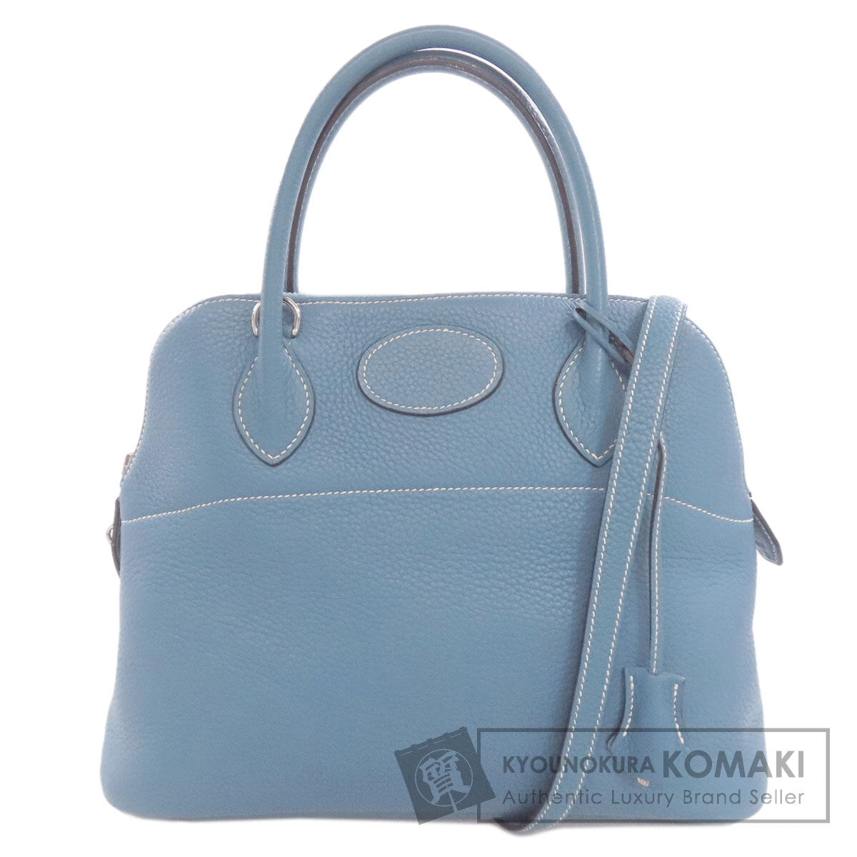 HERMES   Handbag Bolide31 Blue Jean SilverHardware Taurillon Clemence Ladies