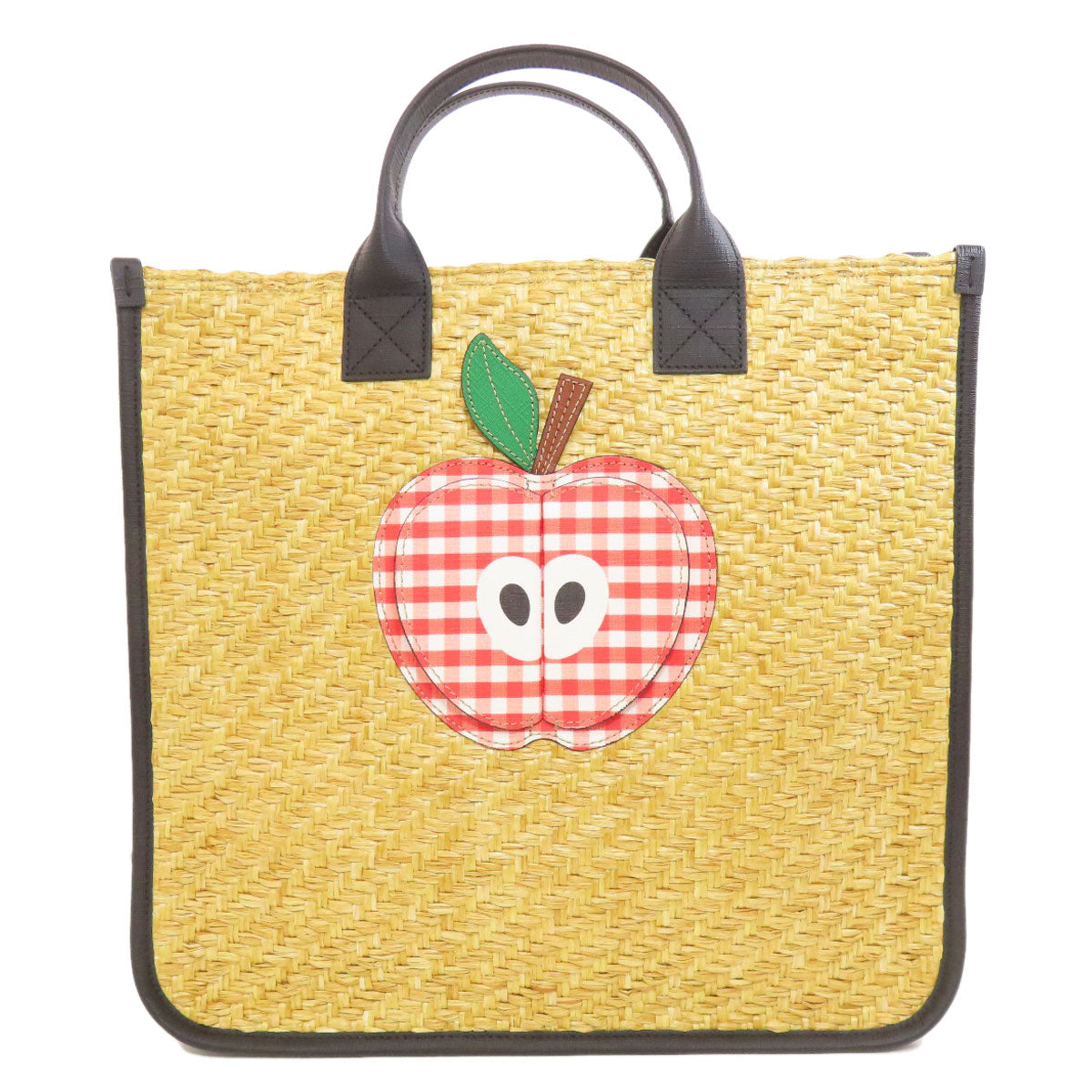 GUCCI  648841 Tote Bag Children 3D Apple Straw Ladies