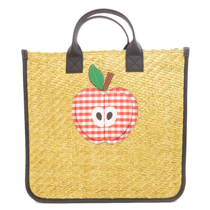 GUCCI  648841 Tote Bag Children 3D Apple Straw Ladies