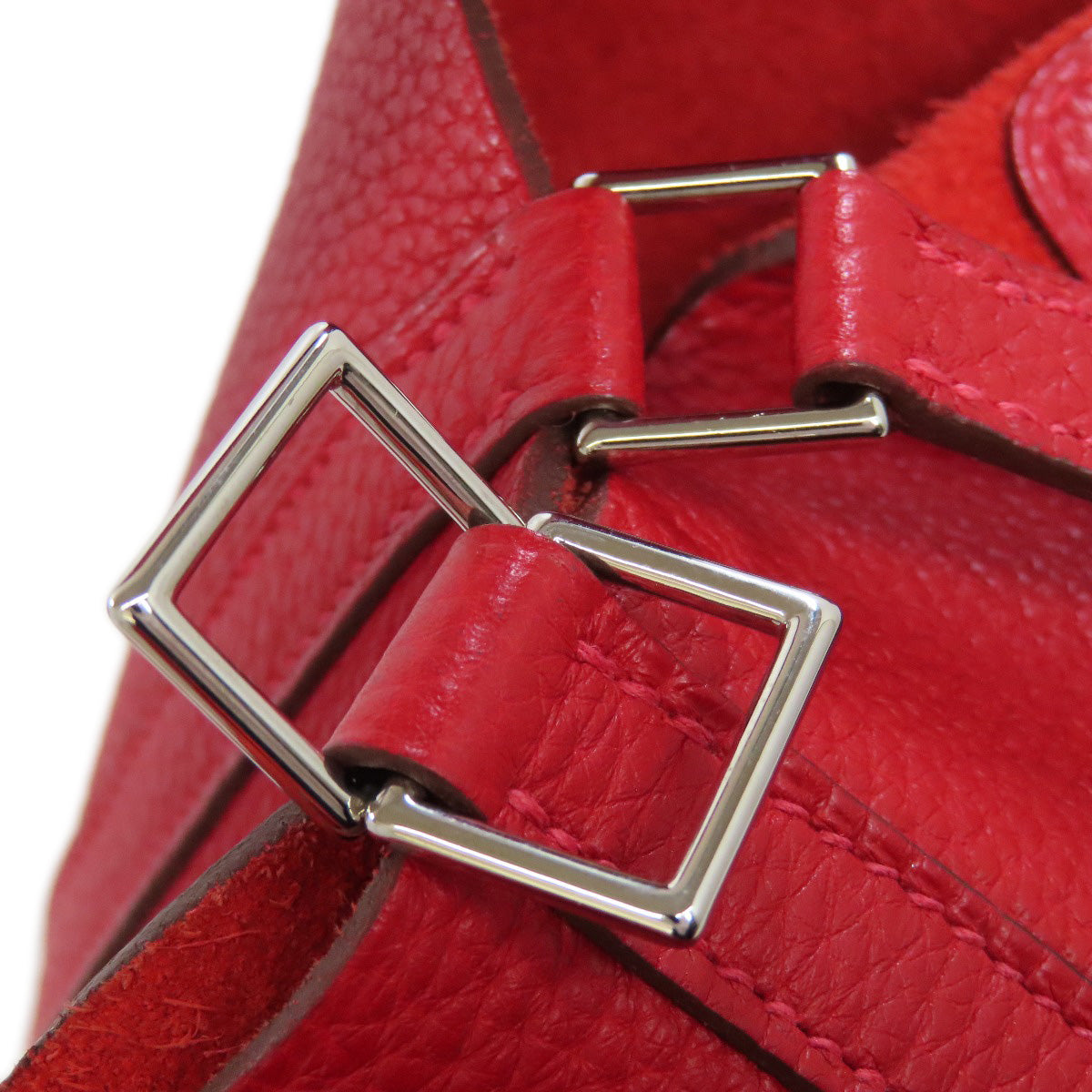 HERMES Picotin Lock MM Rouge Kazak SilverHardware Handbag Taurillon Clemence Ladies [Used]