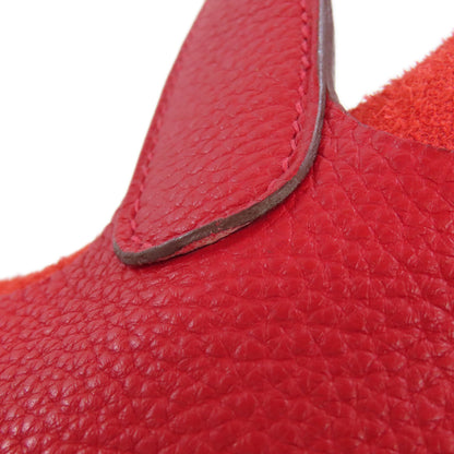 HERMES Picotin Lock MM Rouge Kazak SilverHardware Handbag Taurillon Clemence Ladies [Used]