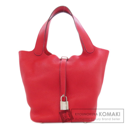 HERMES Picotin Lock MM Rouge Kazak SilverHardware Handbag Taurillon Clemence Ladies [Used]