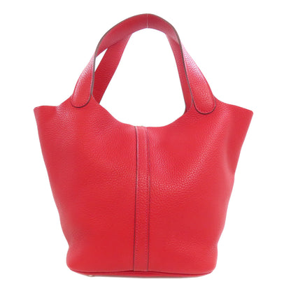 HERMES Picotin Lock MM Rouge Kazak SilverHardware Handbag Taurillon Clemence Ladies [Used]