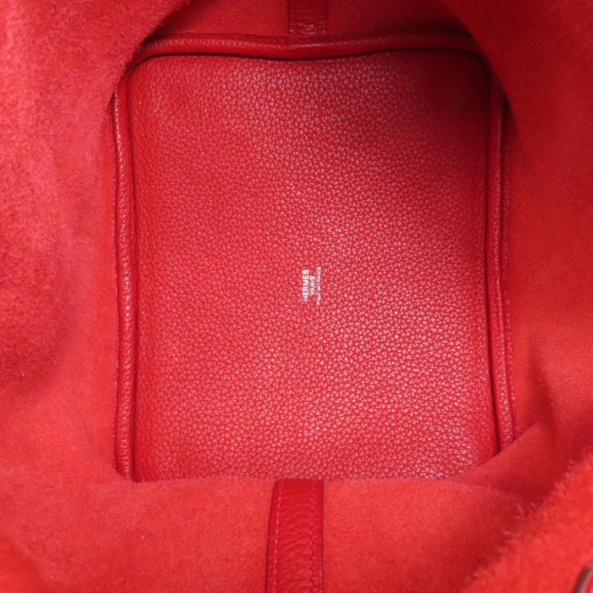 HERMES Picotin Lock MM Rouge Kazak SilverHardware Handbag Taurillon Clemence Ladies [Used]