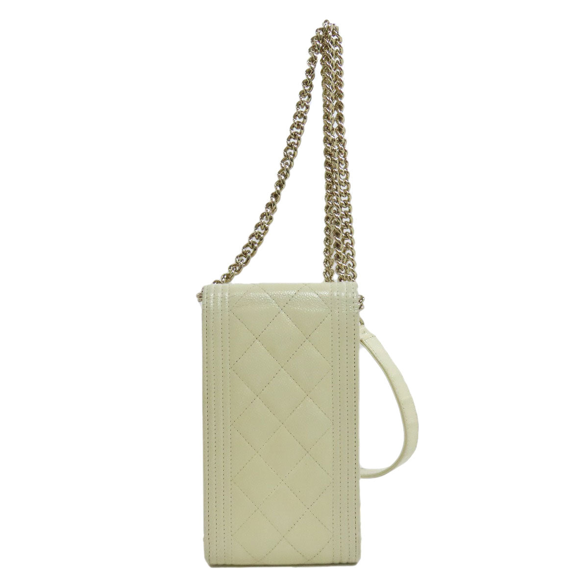 CHANEL Boy Chanel GoldHardware Smartphone case Grained Calfskin Skin Ladies [Used]