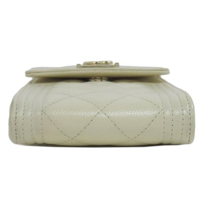 CHANEL Boy Chanel GoldHardware Smartphone case Grained Calfskin Skin Ladies [Used]