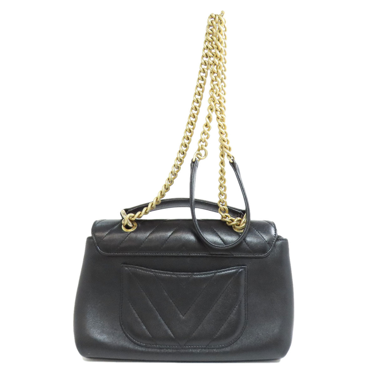 CHANEL V Stitch GoldHardware 2WAY Shoulder Bag Lambskin Ladies [Used]