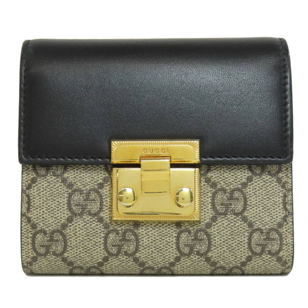 GUCCI  453155 Bifold Wallet with Coin Pocket GG Supreme PVC LeatherLadies