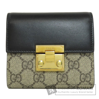 GUCCI  453155 Bifold Wallet with Coin Pocket GG Supreme PVC LeatherLadies