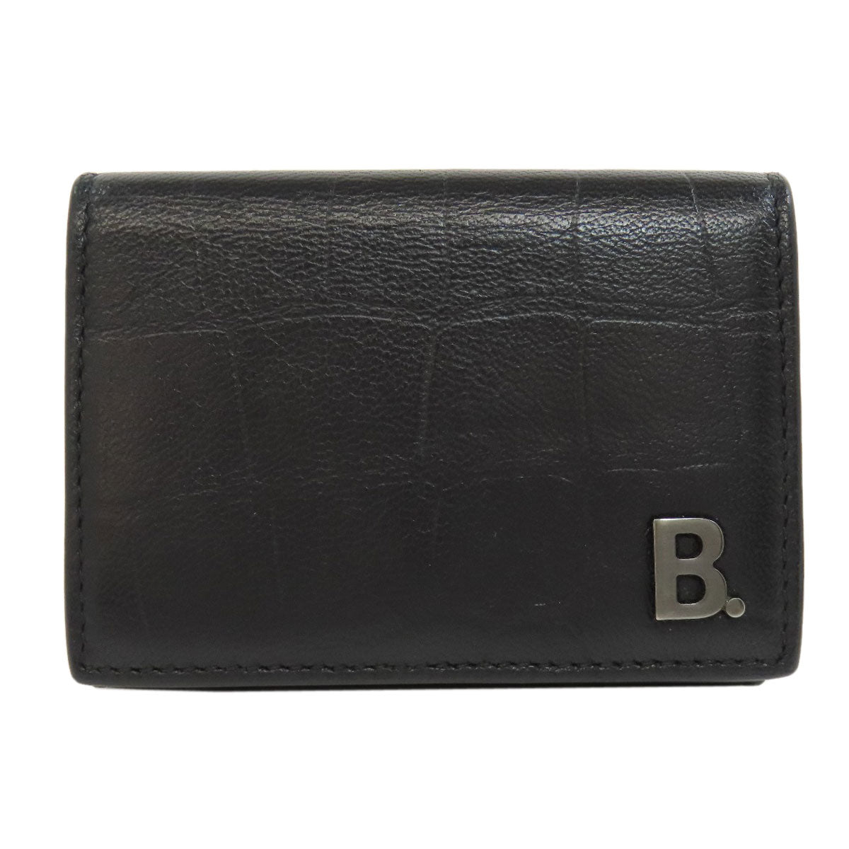 BALENCIAGA Tri-fold Wallet Embossed Bifold Wallet with Coin Pocket Leather Ladies [Used]