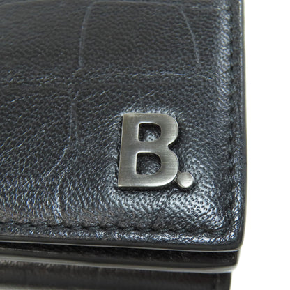 BALENCIAGA Tri-fold Wallet Embossed Bifold Wallet with Coin Pocket Leather Ladies [Used]
