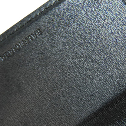 BALENCIAGA Tri-fold Wallet Embossed Bifold Wallet with Coin Pocket Leather Ladies [Used]