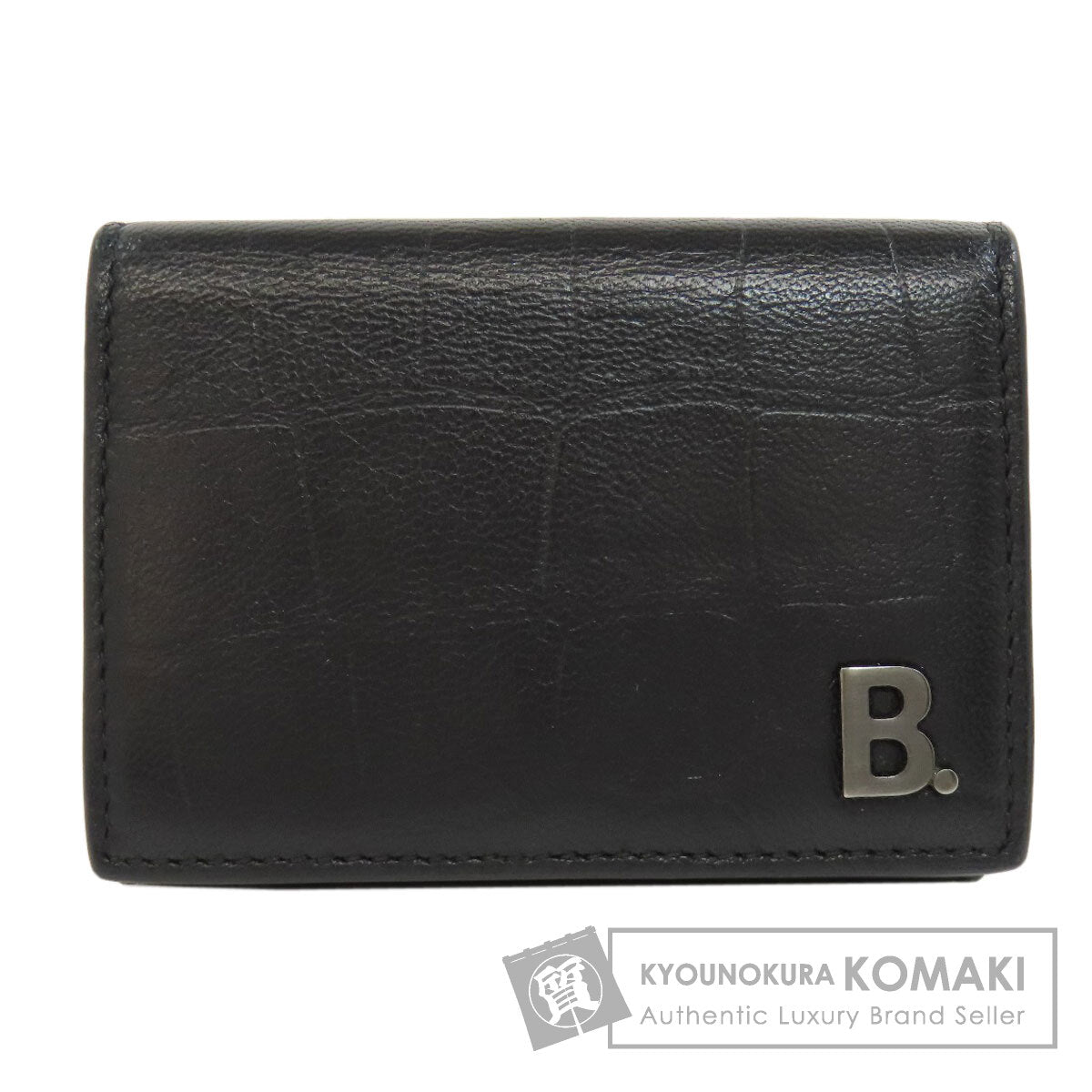 BALENCIAGA Tri-fold Wallet Embossed Bifold Wallet with Coin Pocket Leather Ladies [Used]