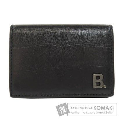 BALENCIAGA Tri-fold Wallet Embossed Bifold Wallet with Coin Pocket Leather Ladies [Used]
