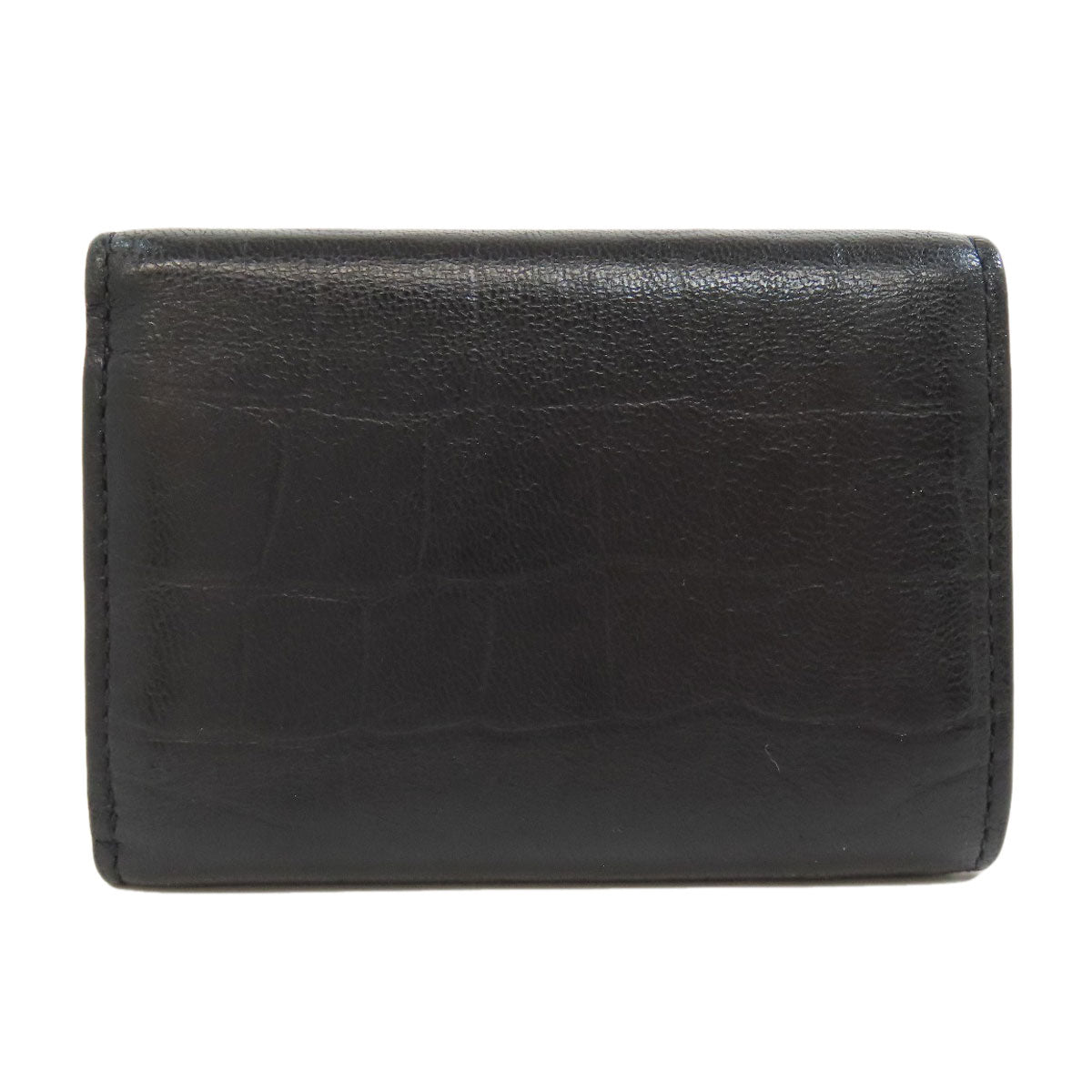 BALENCIAGA Tri-fold Wallet Embossed Bifold Wallet with Coin Pocket Leather Ladies [Used]