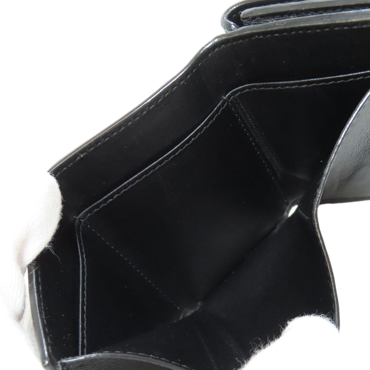 BALENCIAGA Tri-fold Wallet Embossed Bifold Wallet with Coin Pocket Leather Ladies [Used]