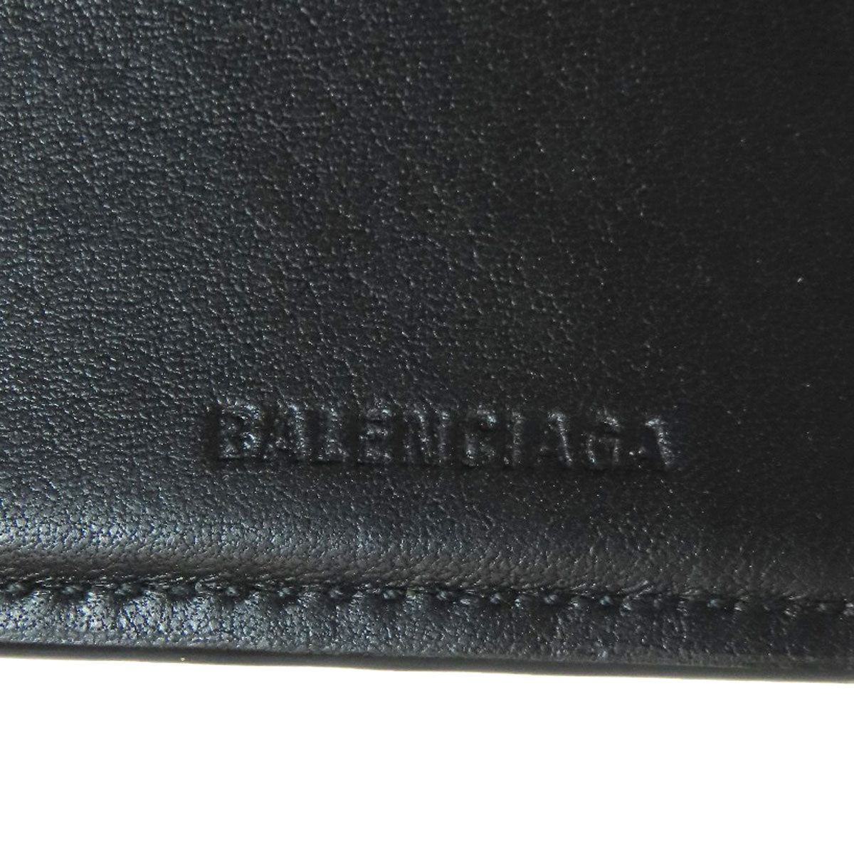 BALENCIAGA Tri-fold Wallet Embossed Bifold Wallet with Coin Pocket Leather Ladies [Used]