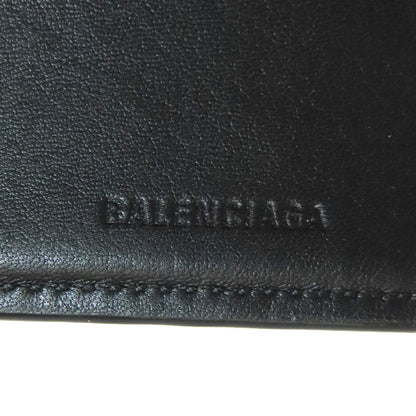 BALENCIAGA Tri-fold Wallet Embossed Bifold Wallet with Coin Pocket Leather Ladies [Used]