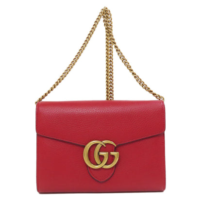 GUCCI 401232 GG Marmont Chain Wallet Long wallet (with coin pocket) Leather Ladies [Used]