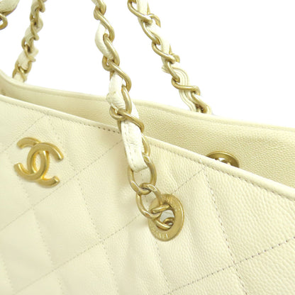 CHANEL Chain Tote GoldHardware 2WAY Tote Bag Grained Calfskin Skin Ladies [Used]
