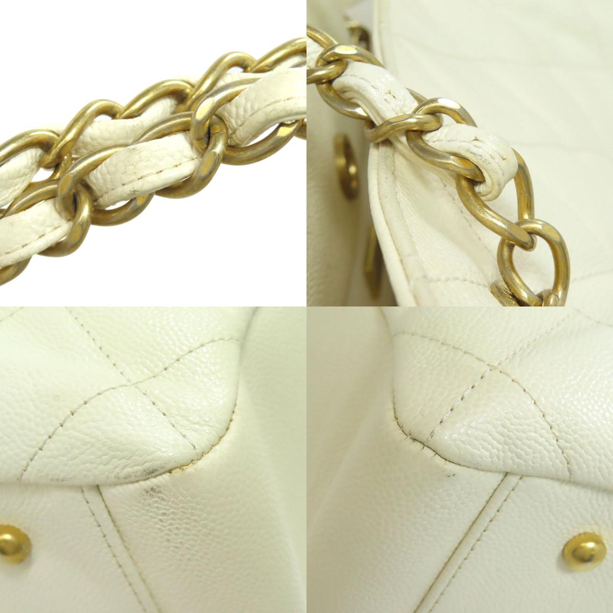 CHANEL Chain Tote GoldHardware 2WAY Tote Bag Grained Calfskin Skin Ladies [Used]