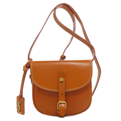 SAINT LAURENT logo Shoulder Bag Leather Ladies [Used]