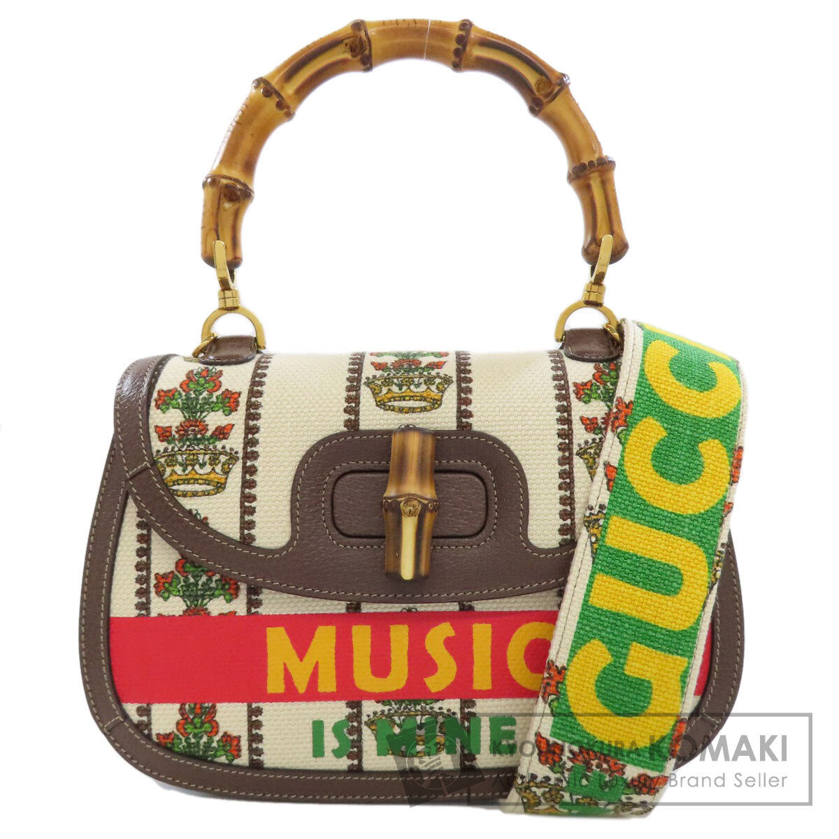 グッチ 681173 バンブーバッグ 100周年記念モデル ハンドバッグ キャンバス レディース 【中古】【GUCCI】