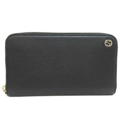 GUCCI 449347 Interlocking G Long wallet (no coin pocket) Leather Ladies [Used]