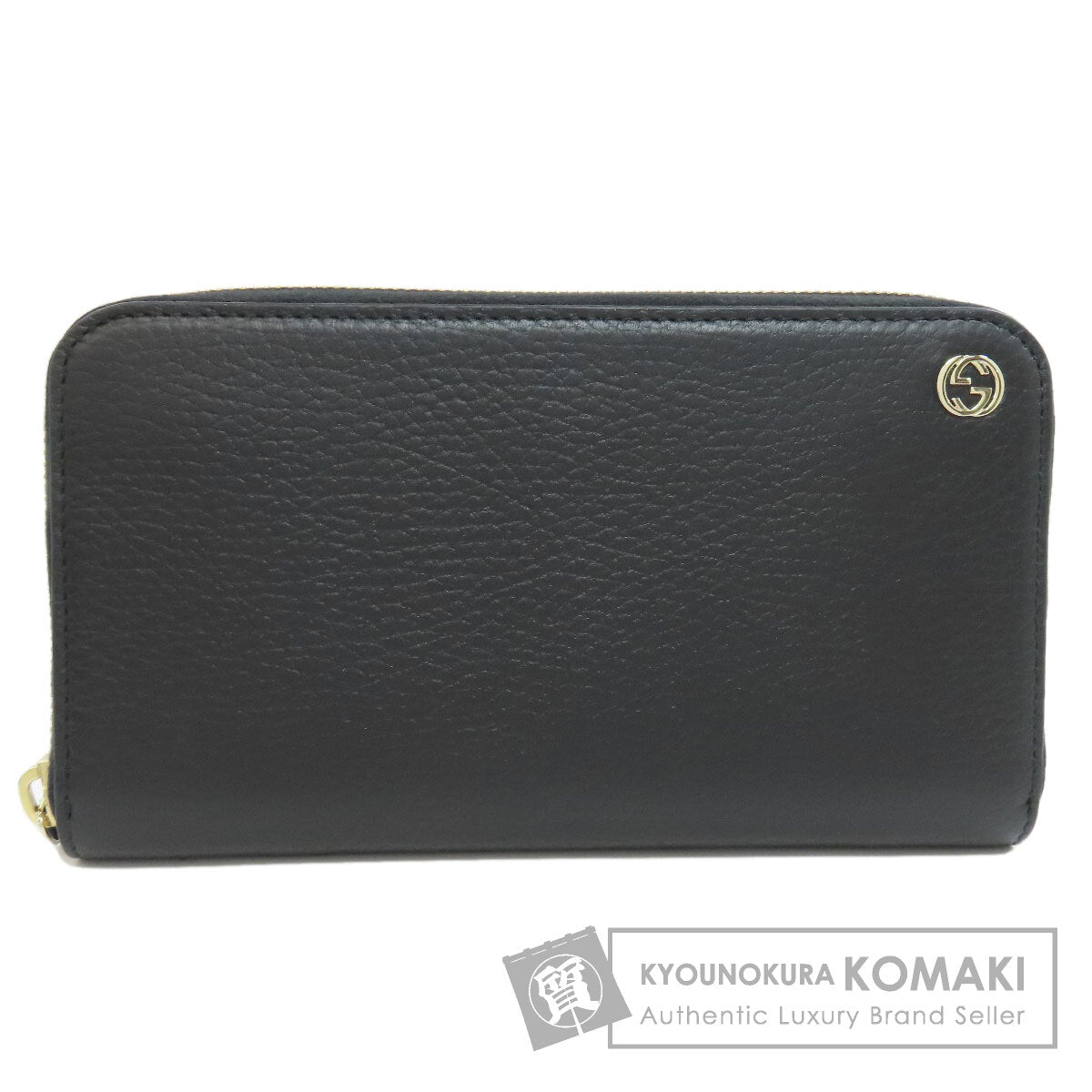 GUCCI 449347 Interlocking G Long wallet (no coin pocket) Leather Ladies [Used]