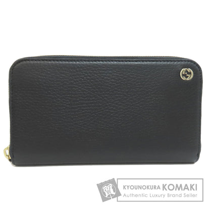 GUCCI 449347 Interlocking G Long wallet (no coin pocket) Leather Ladies [Used]