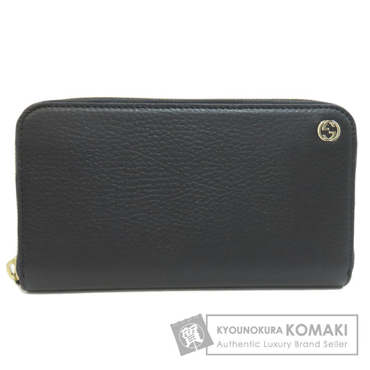 GUCCI 449347 Interlocking G Long wallet (no coin pocket) Leather Ladies [Used]